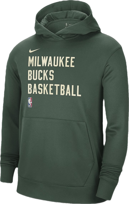 Men's and Women's  Hunter Green Milwaukee Bucks 2023/24 Performance Spotlight On-Court Practice Pullover Hoodie