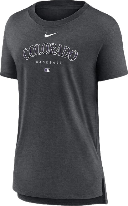 Women's  Heather Charcoal Colorado Rockies Authentic Collection Early Work Tri-Blend T-shirt