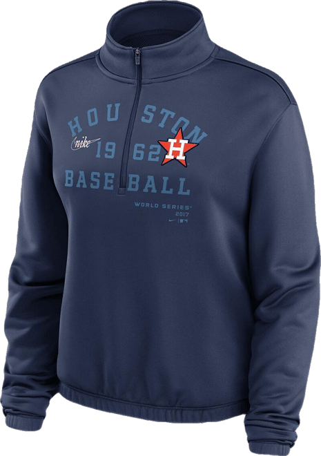 Women's  Navy Houston Astros Rewind Splice Half-Zip Sweatshirt
