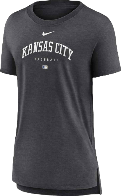 Women's  Heather Charcoal Kansas City Royals Authentic Collection Early Work Tri-Blend T-shirt