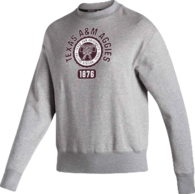 Women's  Heathered Gray Texas A&M Aggies Vintage-Like Circle Pullover Sweatshirt