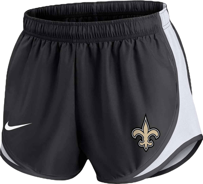 Women's  Black New Orleans Saints Plus Size Tempo Shorts