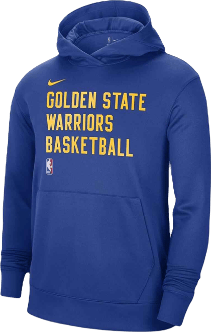 Men's and Women's  Royal Golden State Warriors 2023/24 Performance Spotlight On-Court Practice Pullover Hoodie