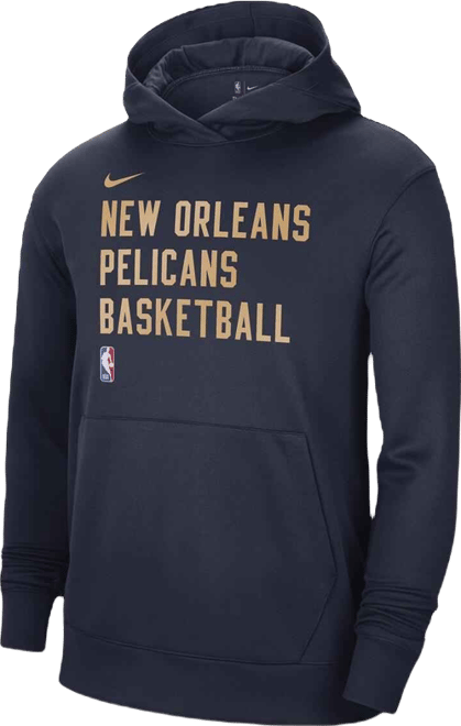 Men's and Women's  Navy New Orleans Pelicans 2023/24 Performance Spotlight On-Court Practice Pullover Hoodie