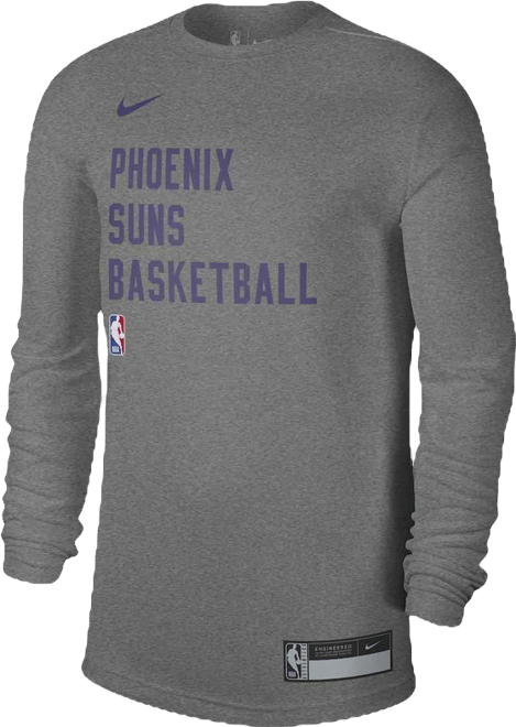 Men's and Women's  Heather Gray Phoenix Suns 2023 Legend On-Court Practice long sleeve