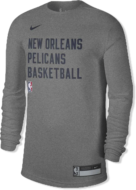 Men's and Women's  Heather Gray New Orleans Pelicans 2023/24 Legend On-Court Practice Long Sleeve T-shirt