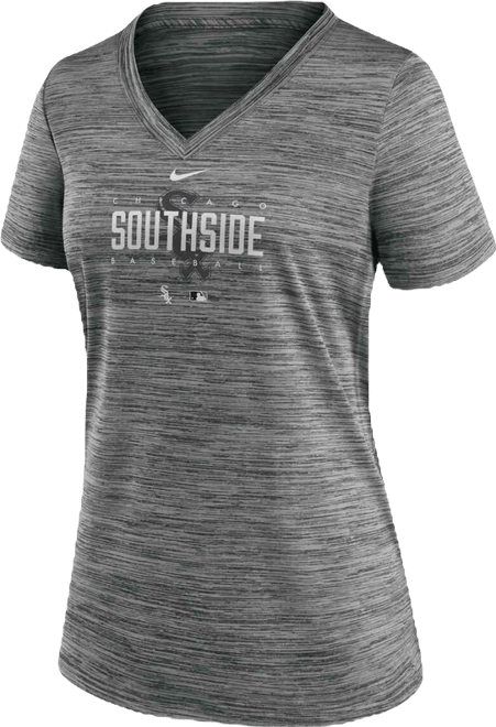 Women's  Gray Chicago White Sox City Connect Velocity Practice Performance V-Neck T-shirt