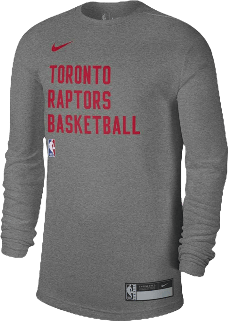 Men's and Women's  Heather Gray Toronto Raptors 2023/24 Legend On-Court Practice Long Sleeve T-shirt