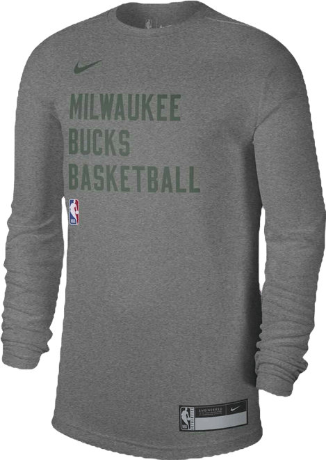 Men's and Women's  Heather Gray Milwaukee Bucks 2023/24 Legend On-Court Practice Long Sleeve T-shirt