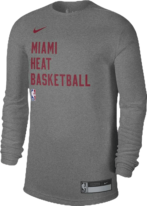 Men's and Women's  Heather Gray Miami Heat 2023/24 Legend On-Court Practice Long Sleeve T-shirt
