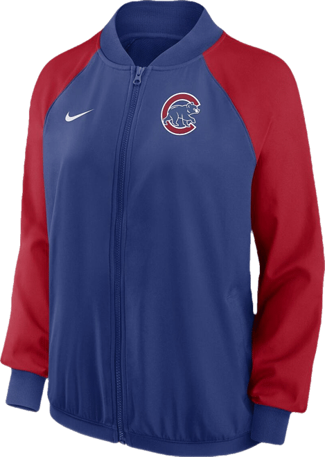 Women's  Royal Chicago Cubs Authentic Collection Team Raglan Performance Full-Zip Jacket