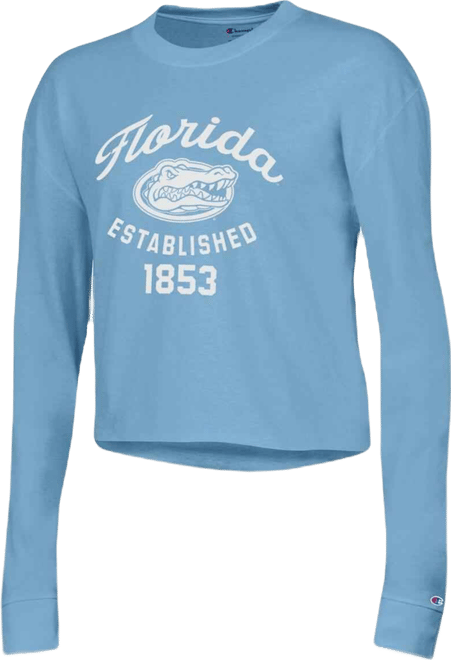 Women's  Blue Florida Gators Boyfriend Cropped Long Sleeve T-shirt