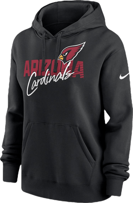 Women's  Black Arizona Cardinals Wordmark Club Fleece Pullover Hoodie