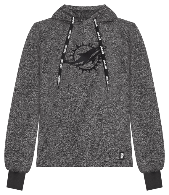 Women's  Sport Black Miami Dolphins Debbie Dolman Raglan Pullover Hoodie