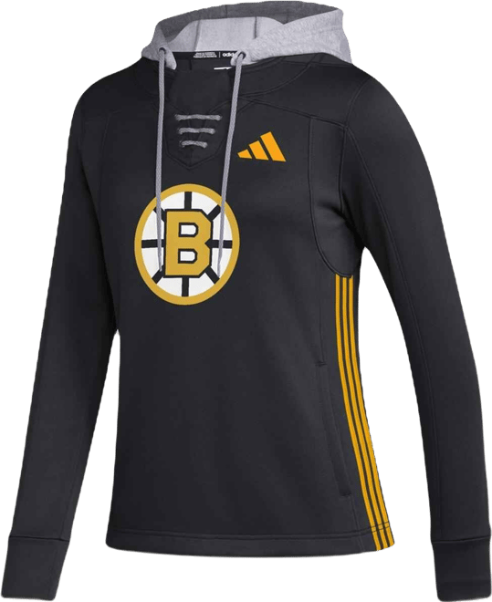 Women's  Black Boston Bruins Refresh Skate Lace Aeroready Pullover Hoodie