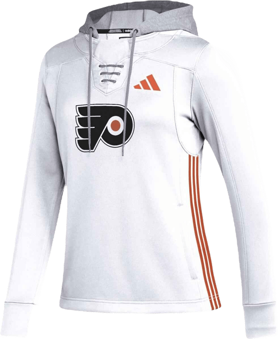 Women's  White Philadelphia Flyers Refresh Skate Lace Aeroready Pullover Hoodie