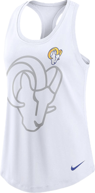 Women's  White Los Angeles Rams Tri-Blend Scoop Neck Racerback Tank Top