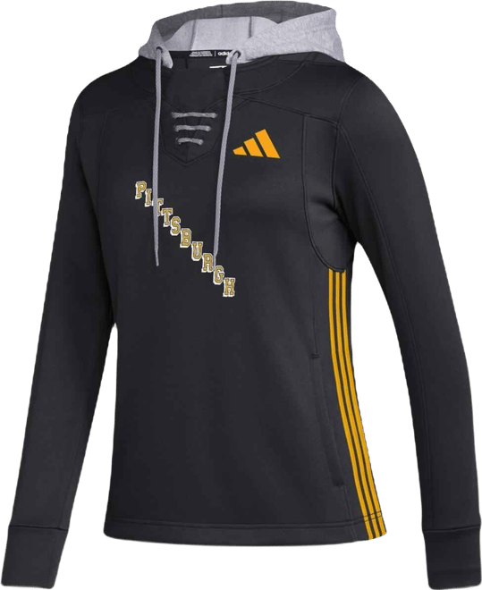Women's  Black Pittsburgh Penguins Refresh Skate Lace Aeroready Pullover Hoodie