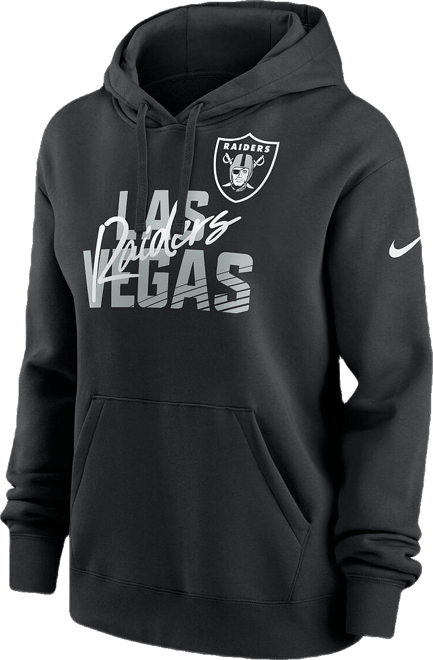 Women's  Black Las Vegas Raiders Wordmark Club Fleece Pullover Hoodie