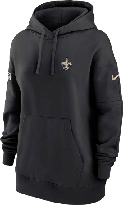 Women's  Black New Orleans Saints 2023 Sideline Club Fleece Pullover Hoodie