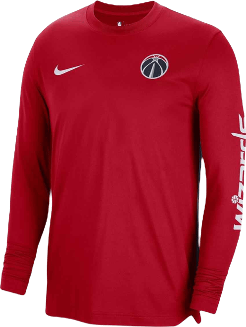 Men's and Women's  Red Washington Wizards 2023/24&nbsp;Authentic Pregame Long Sleeve Shooting T-shirt