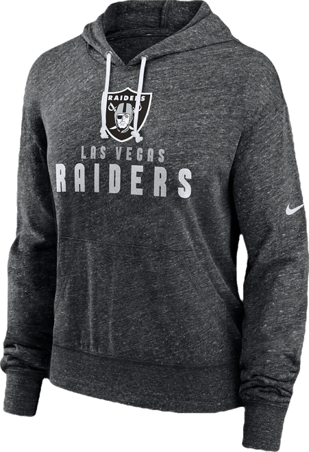 Women's  Black Distressed Las Vegas Raiders Gym Vintage-Like Lightweight Hooded Top