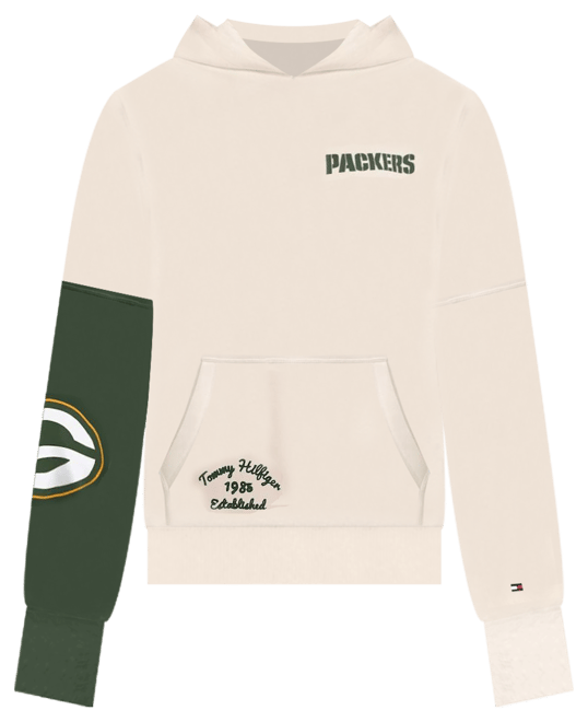 Women's  Cream, Green Green Bay Packers Harriet Pullover Hoodie