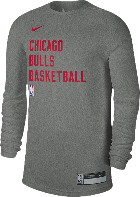 Men's and Women's  Heather Gray Chicago Bulls 2023/24 Legend On-Court Practice Long Sleeve T-shirt