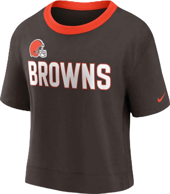 Women's  Brown Cleveland Browns High Hip Fashion Cropped Top