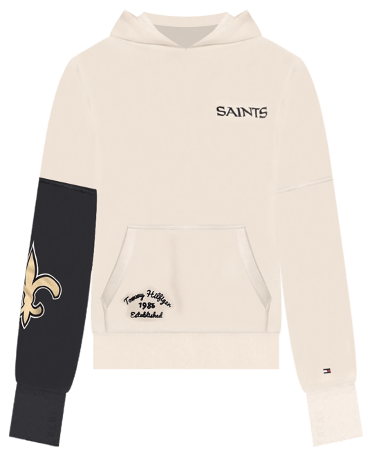 Women's  Cream, Black New Orleans Saints Harriet Pullover Hoodie