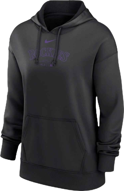 Women's  Black Colorado Rockies Authentic Collection Performance Pullover Hoodie