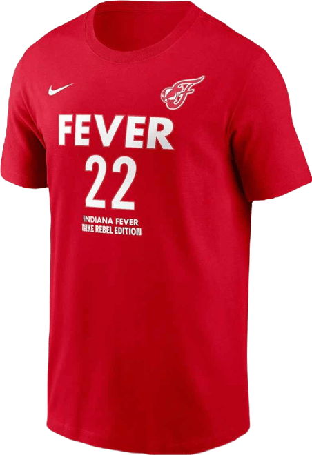Men's and Women's Caitlin Clark Red Indiana Fever 2024 Wnba Draft Rebel Edition Player Name Number T-Shirt