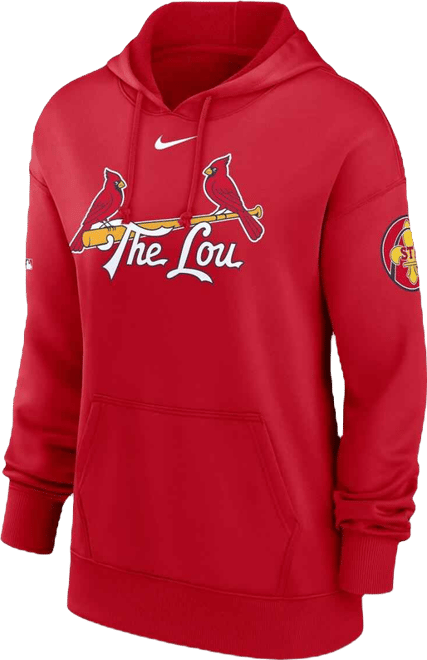 Women's Red St. Louis Cardinals 2024 City Connect Authentic Collection Practice Performance Pullover Hoodie