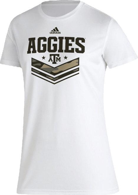 売れ筋商品|||アディダス カットソー トップス レディース Women's White Texas A M Aggies Military Appreciation AEROREADY T-Shirt White adidas Women's White Texas A M Aggies Military Appreciation
