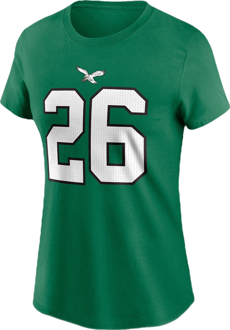 Women's Saquon Barkley Kelly Green Philadelphia Eagles Player Name Number T-Shirt