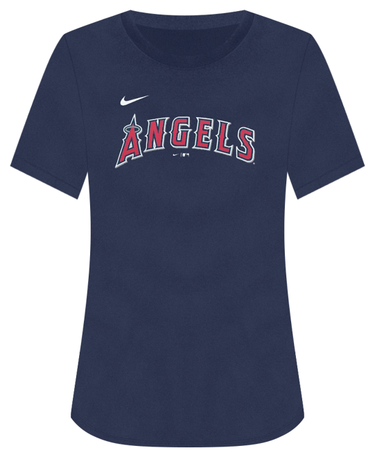 Women's Navy Los Angeles Angels Wordmark T-Shirt