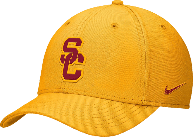 Men's and Women's Gold Usc Trojans 2024 Sideline Rise Swoosh Flex Hat