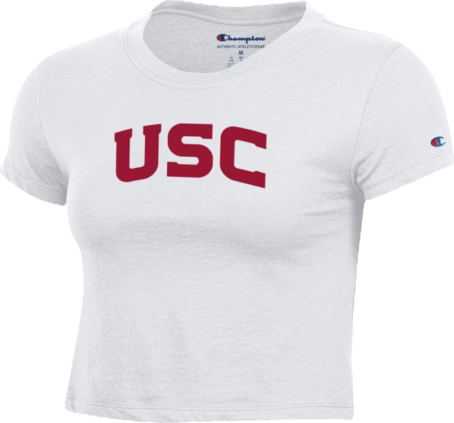 Women's White Usc Trojans Core Baby T-Shirt