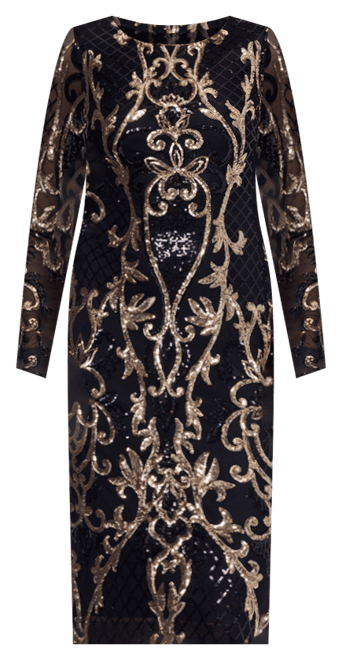 Betsy & Adam Women's Sequin Embellished Long-Sleeve Sheath Dress