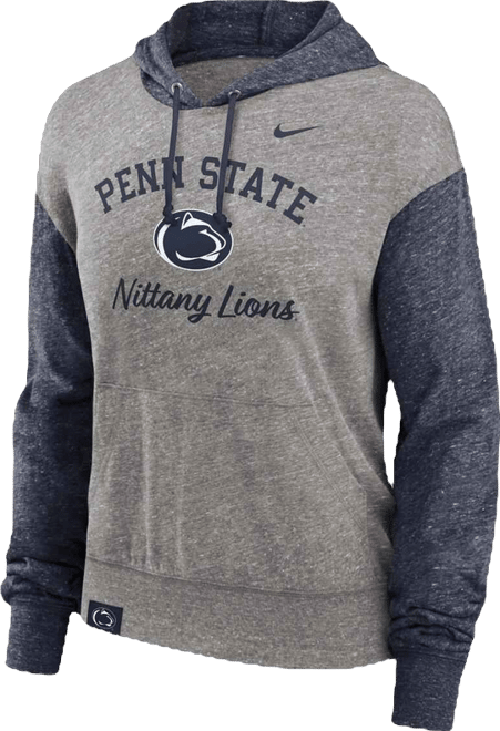 Women's Heather Gray/Navy Penn State Nittany Lions Blitz Color Block Legacy Pullover Hoodie