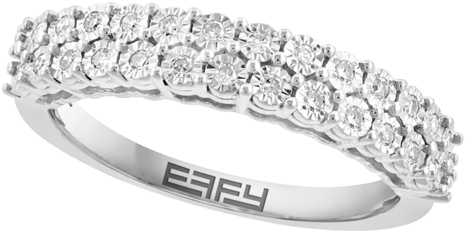 Effy Diamond Double Row Band (1/6 ct. t.w.) in Sterling Silver