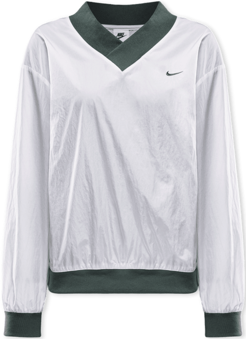 Nike Sportswear Essential Playera de manga larga de tejido Woven de cuello en V holgada para mujer