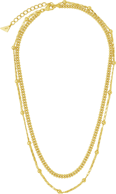 Women's Layered Beaded Gold Plated Chain Necklace
