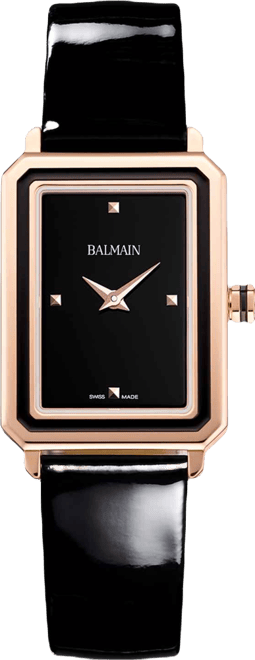 Women's Swiss Eirini Black Leather Strap Watch 25x33mm