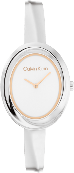 Women Twisted Bezel Silver Stainless Steel Bracelet Watch 24mm