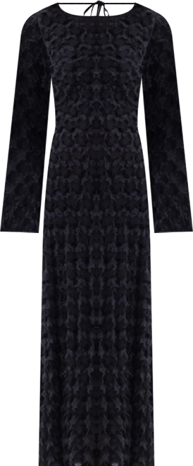 Women's Backless Long Sleeve Maxi Dress