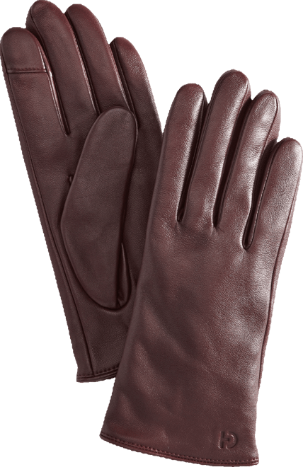 Leather Cashmere Blend Lined Basic Tech Tip Gloves