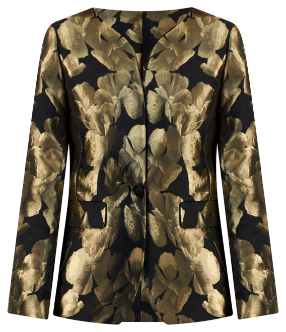 Kasper Women's Metallic Jacquard Collarless Jacket, Regular and Petite Sizes