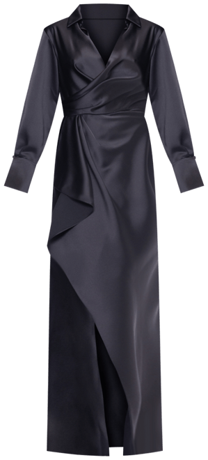 Women's Satin Shirtdress Gown