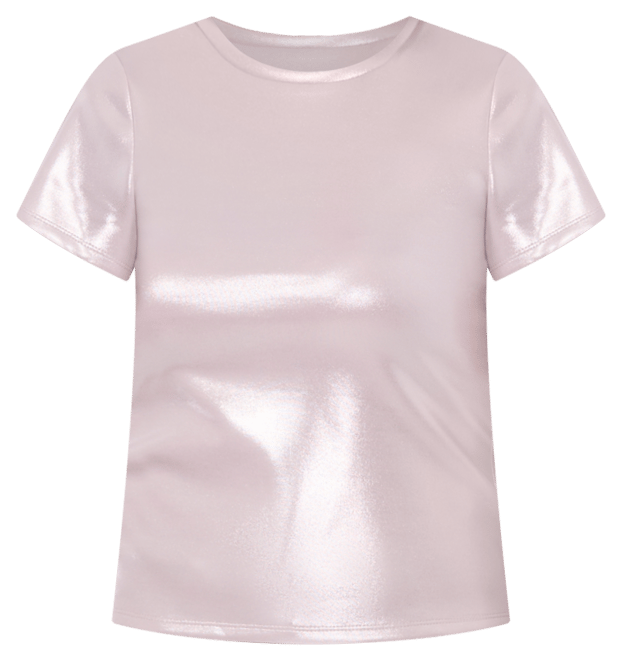 Women's Short Sleeve Crew Neck Metallic T-Shirt